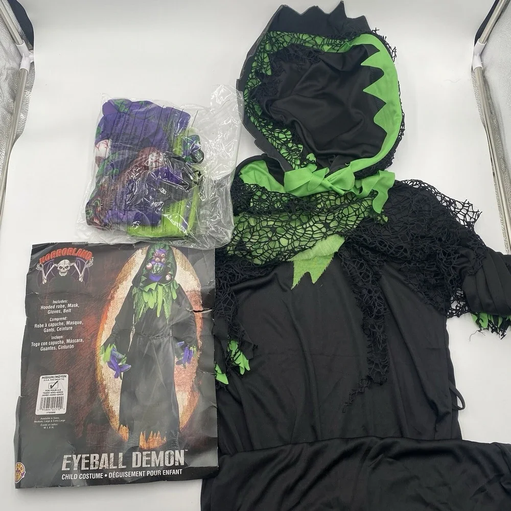 Eyeball Demon Monster Halloween Costume Kids Medium 7-8 New Complete SEE PICS - Picture 1 of 12